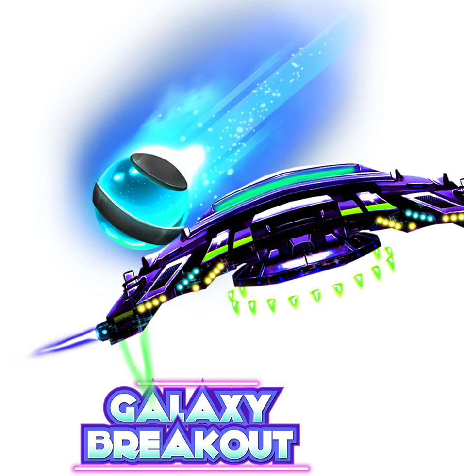 Galaxy Breakout logo with ship